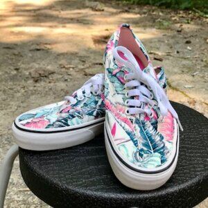 Tropical print Classic Vans, Women's 8